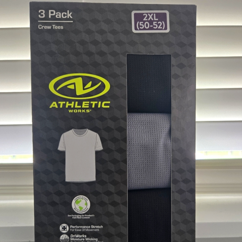 Athletic Works 3 Pack Crew Tees 2XL